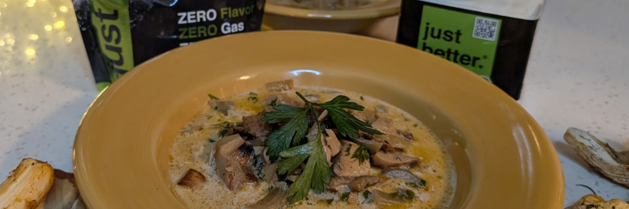 JBB Recipe of the Week:  April’s 15-Minute Creamy Chanterelle Chicken Soup