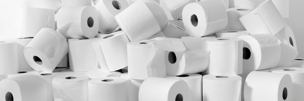 A pile of toilet paper rolls.