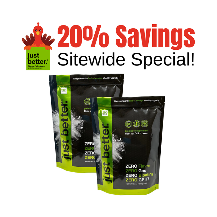 2 Pack - 1200g Stand Up Zipper Pouch - just better.® prebiotic supplement (About 200 servings per pouch) Bundle Up and SAVE 5%!