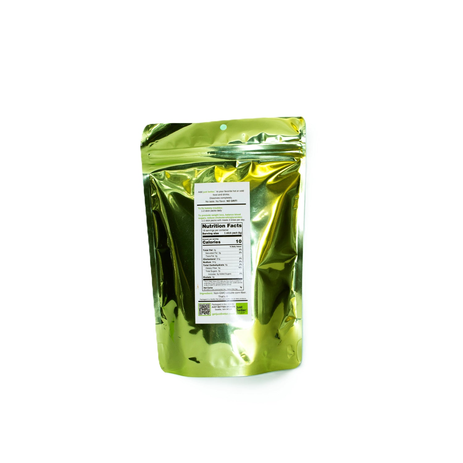 18-Count Stick Pack Pouch of just better.® prebiotic fiber