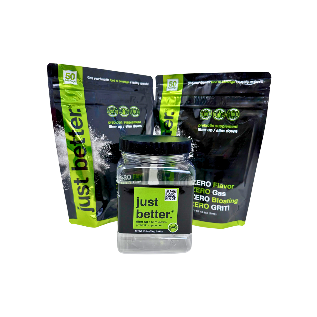 Combo Pack - 300g Container + 300g Refill Pouch of just better.® prebiotic fiber