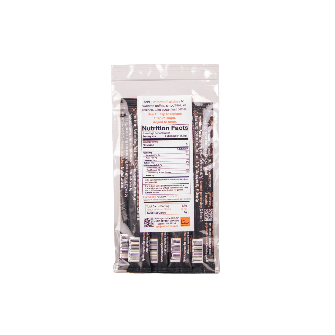 Packaged product with a nutrition facts label on a white background