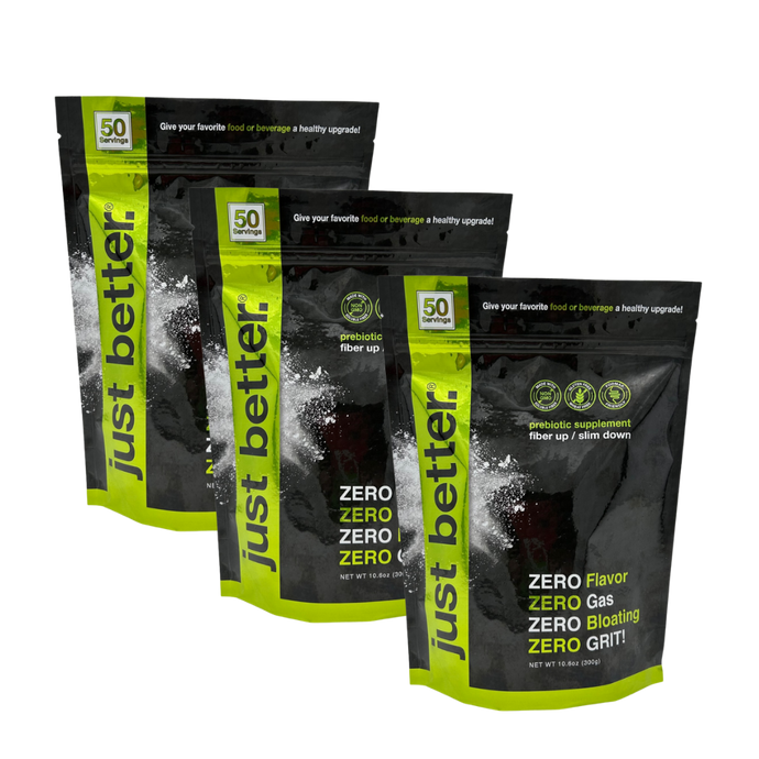 3 Pack - 300g Pouch -  just better.® prebiotic supplement (About 50 servings per pouch) Bundle Up & SAVE 7%!