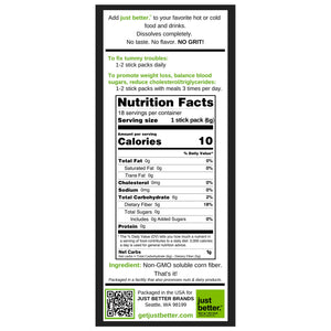 2-Pack 18-Count just better.® Prebiotic Fiber Stick Packs