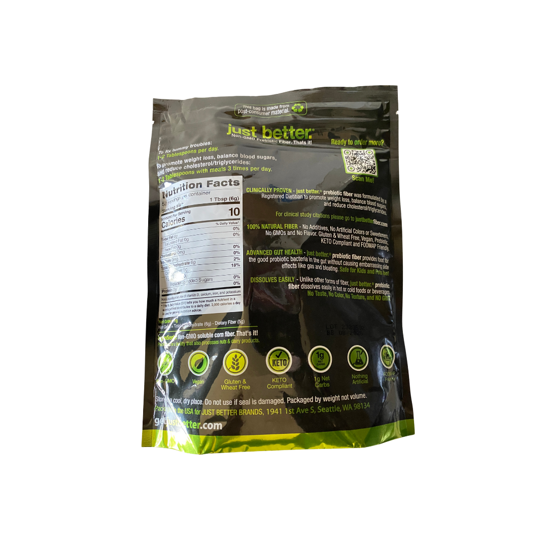 Combo Pack - 300g Container + 300g Refill Pouch of just better.® prebiotic fiber