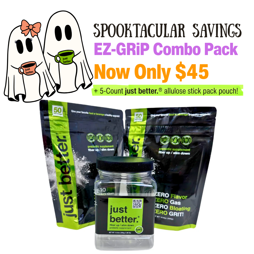 Combo Pack - One EZ-Grip Container + Two 300g Refill Pouches of just better.® prebiotic fiber