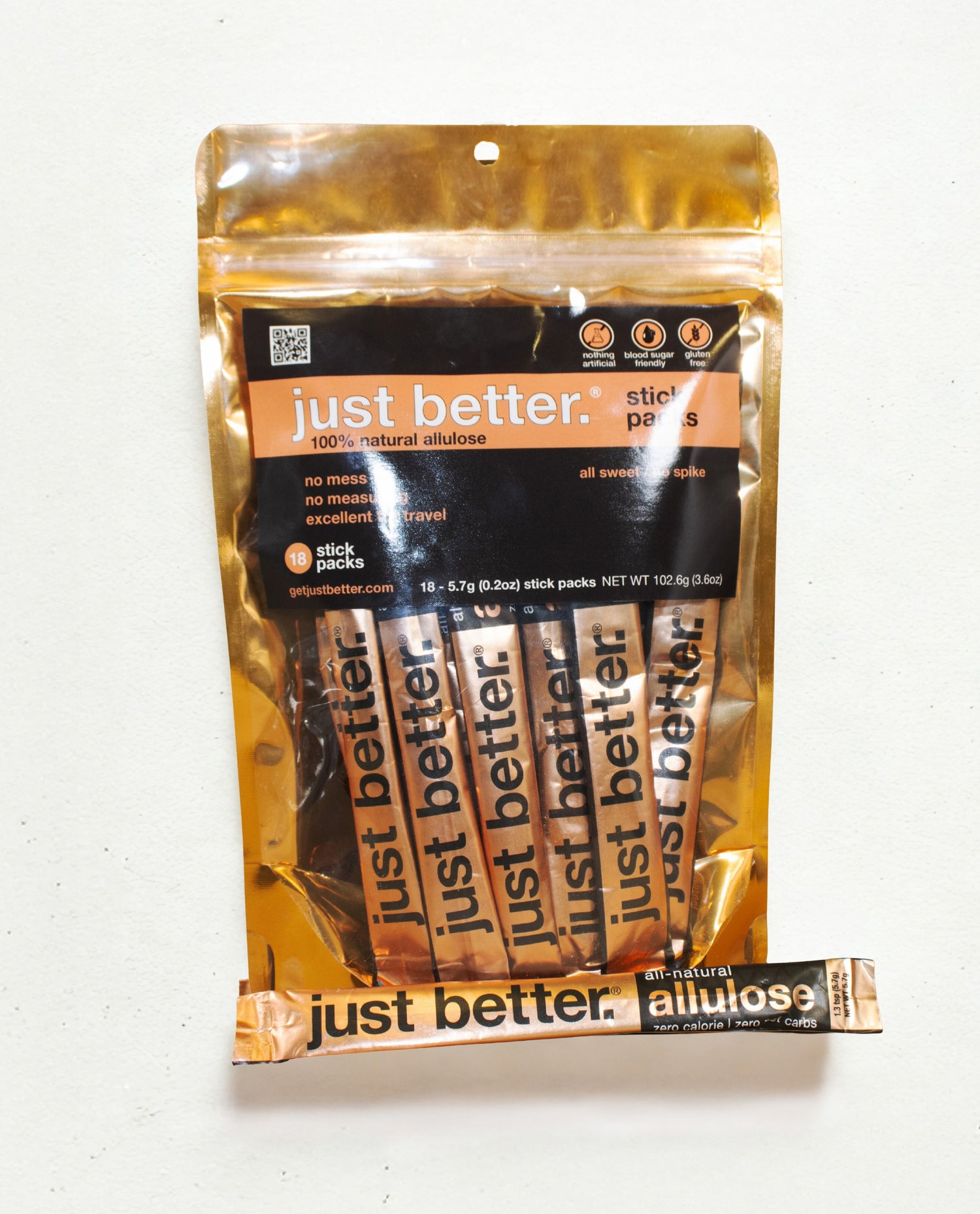 18-count Stick Pack Pouch of just better.® allulose